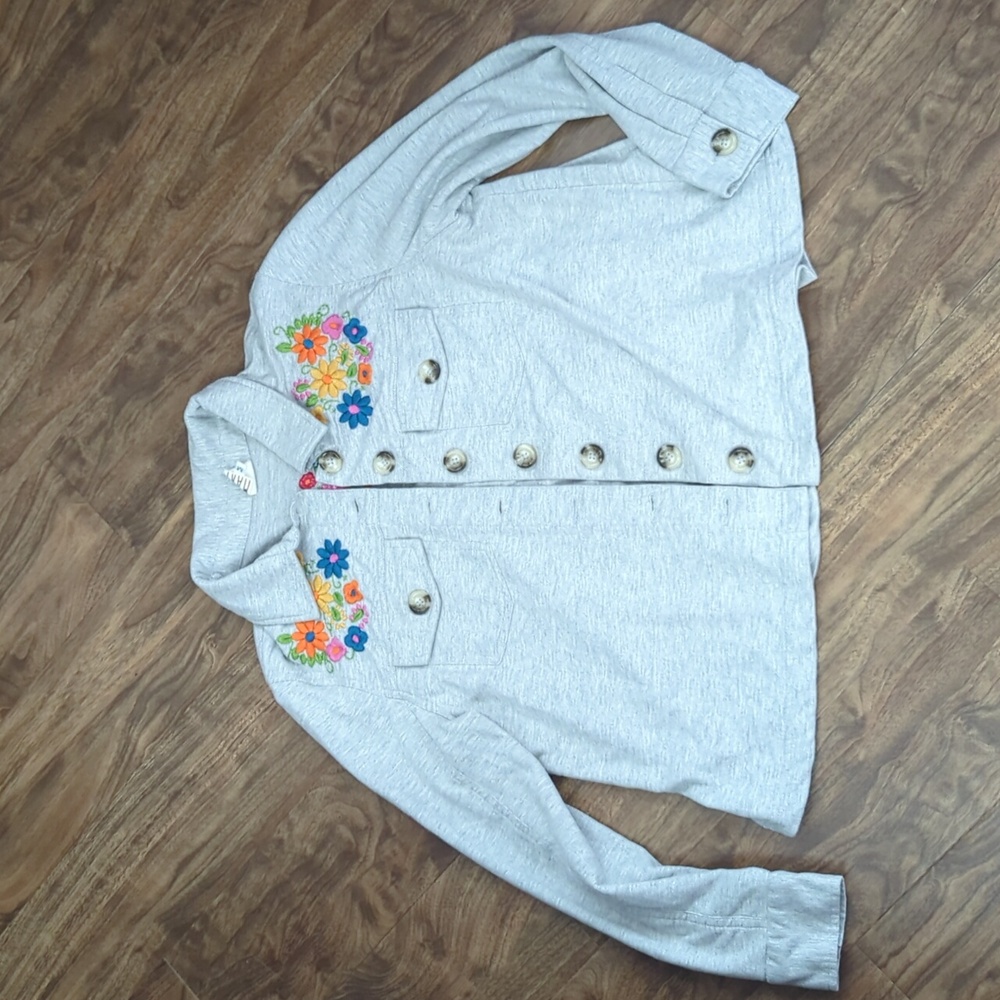 Sister Mary Embroidered Cardigan Sweatshirt